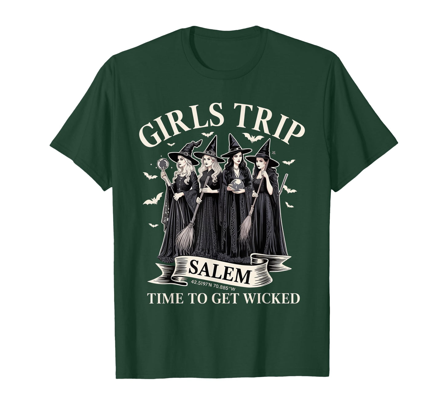Girls Trip Salem Time to Get Wicked Witchy Witches Halloween T-Shirt