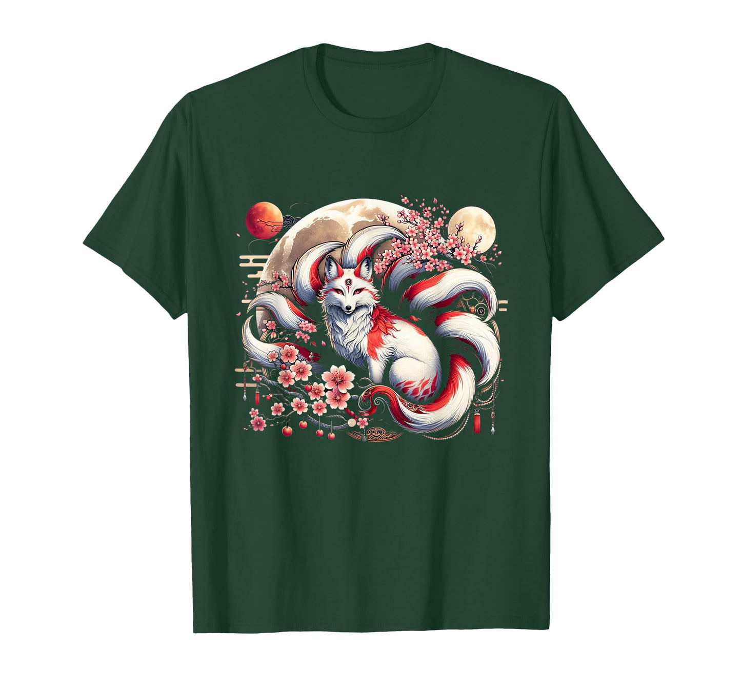 Kitsune Japanese Nine-tailed Fox With T-Shirt