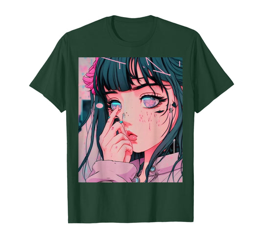 Anime Girl Vaporwave Egirl Aesthetic Japanese Otaku T-Shirt