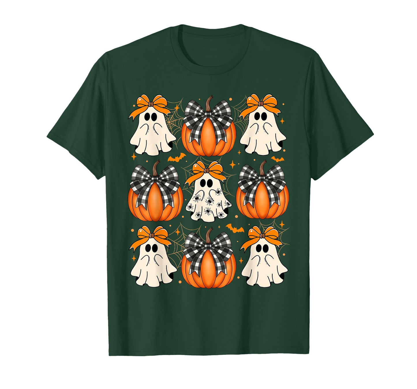 Halloween Ghost Coquette Bow Pumpkin Spooky Boo Women Girl T-Shirt