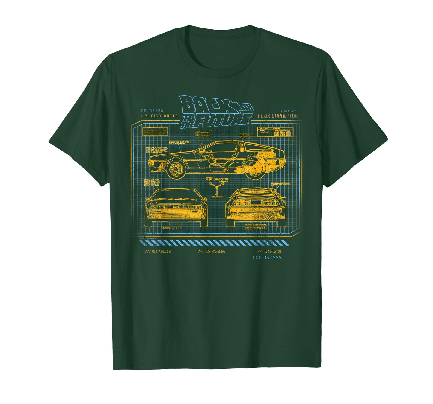 Back to The Future 35th Anniversary Delorean Schematics T-Shirt