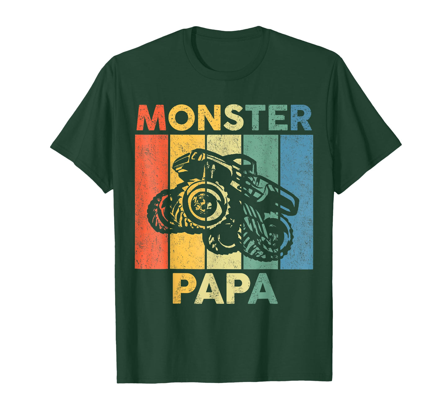 Monster Truck Retro Sunset Matching Family Store Papa Monster Truck Are My Jam Truck Lovers T-Shirt