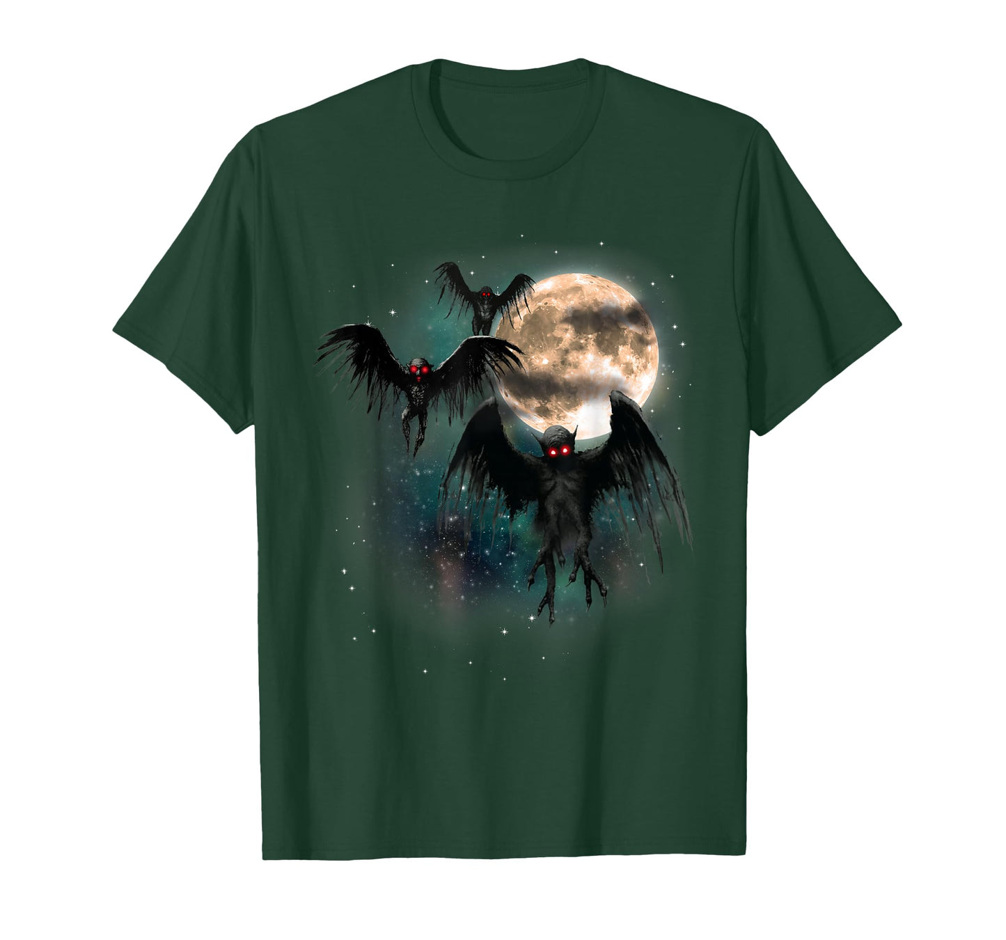 Mothman Shirt Cryptid Cryptozoology Monster Cursed Dead Moon T-Shirt