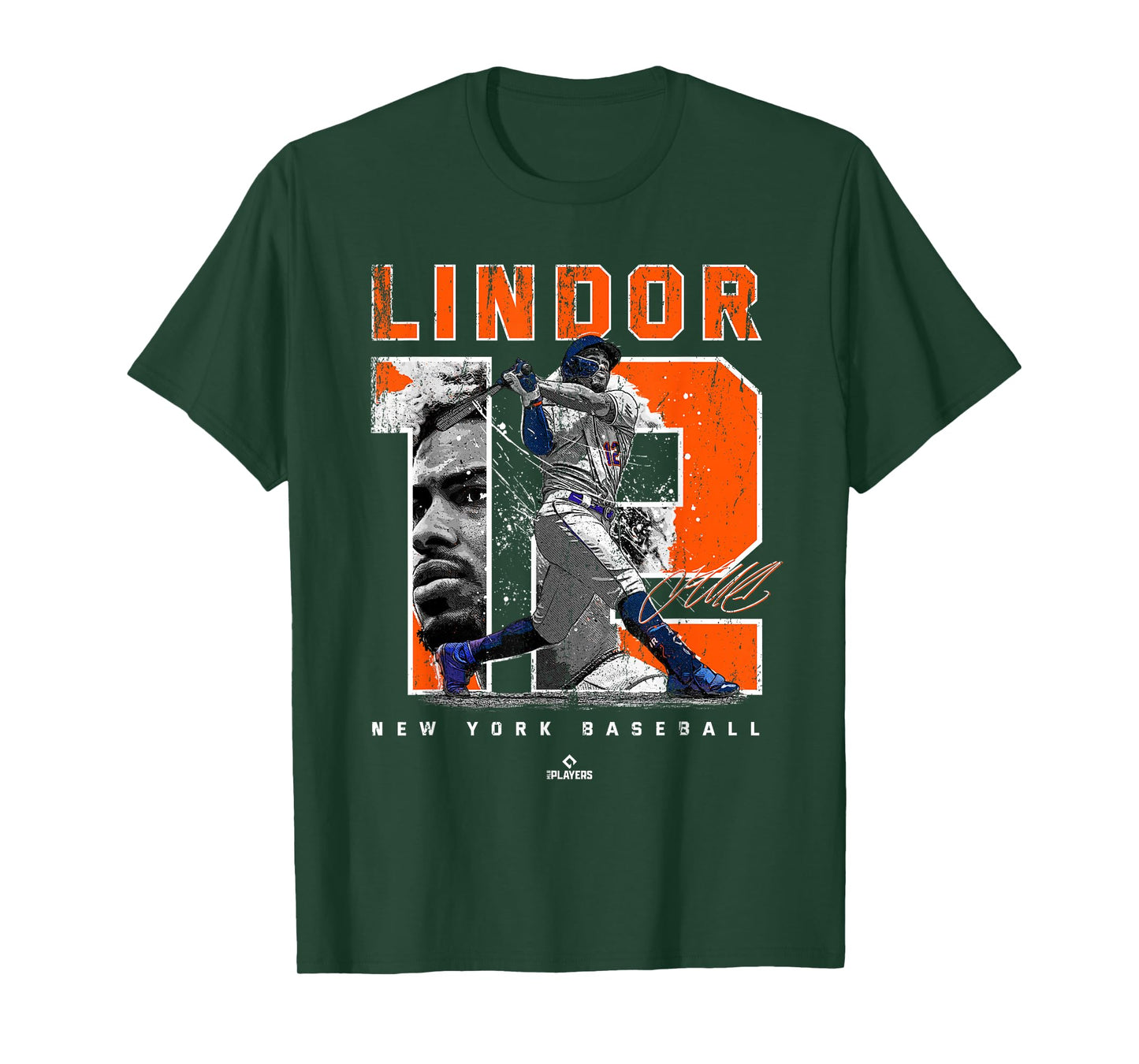 Number and Portrait Francisco Lindor New York MLBPA T-Shirt