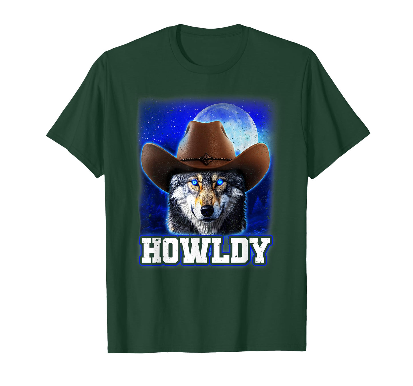 Cowboy Wolf Howldy Funny Mashup Howl Howdy T-Shirt