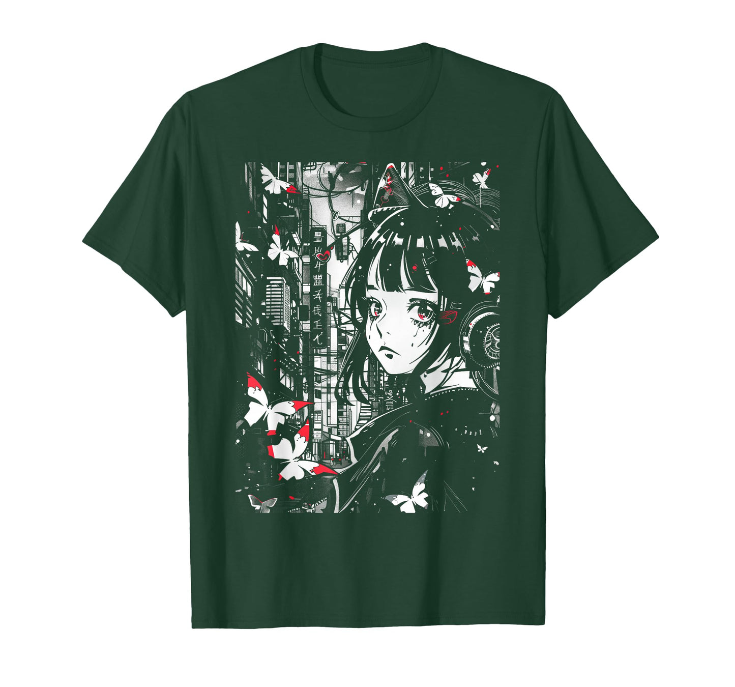 Anime Japanese Goth Cyberpunk City Manga Art Aesthetic T-Shirt