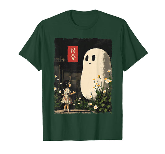 Vintage Japanese Anime Ghost Kawaii Halloween Graphic Tee T-Shirt