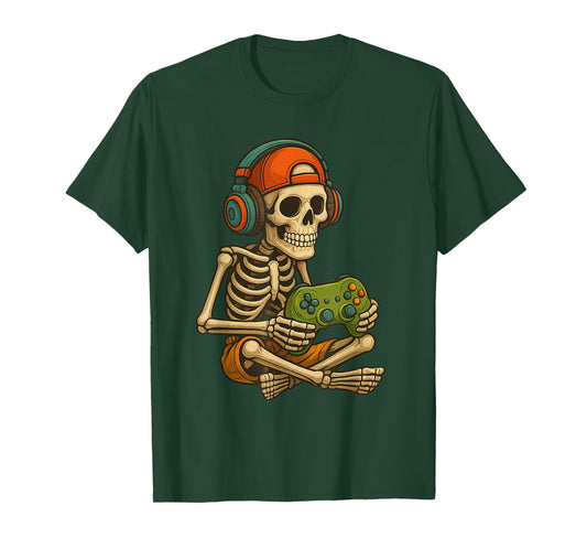 Gamer Halloween – Video Game Skeleton with Controller T-Shirt