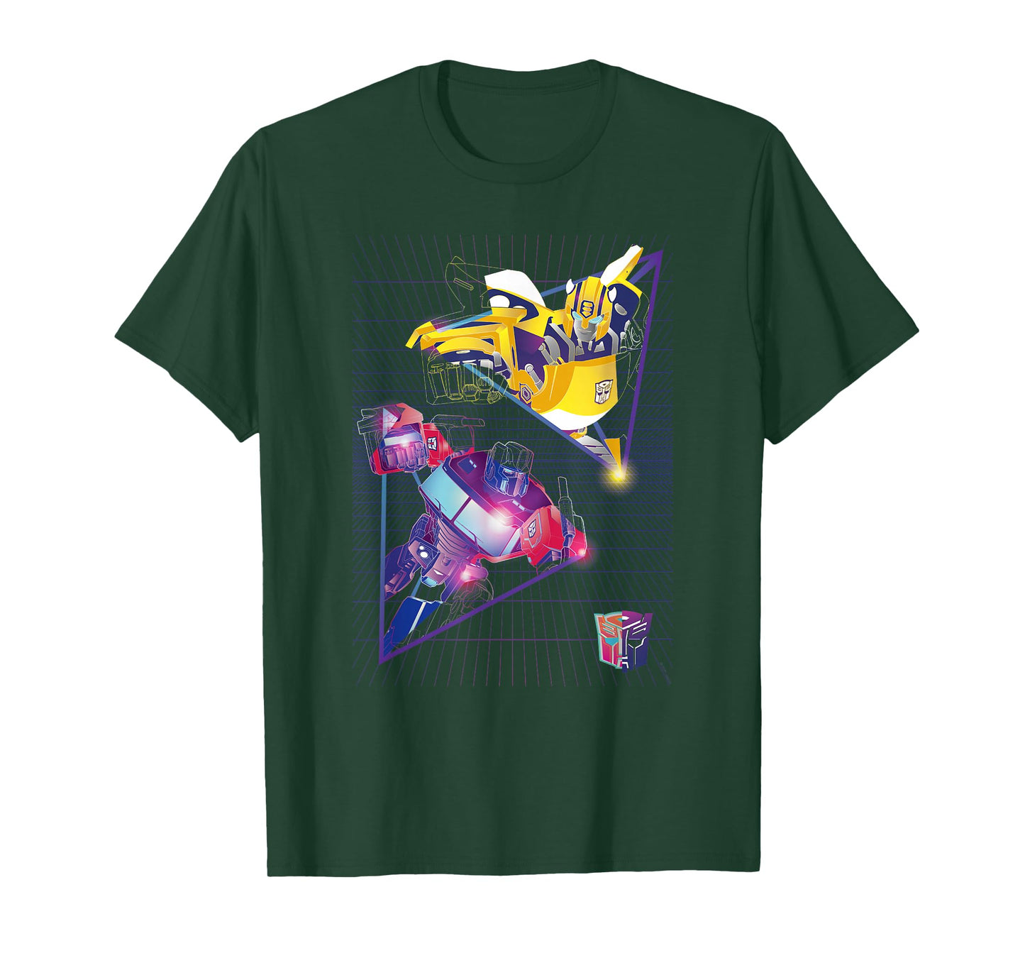 Transformers Optimus Prime & Bumblebee Neon Triangle T-Shirt
