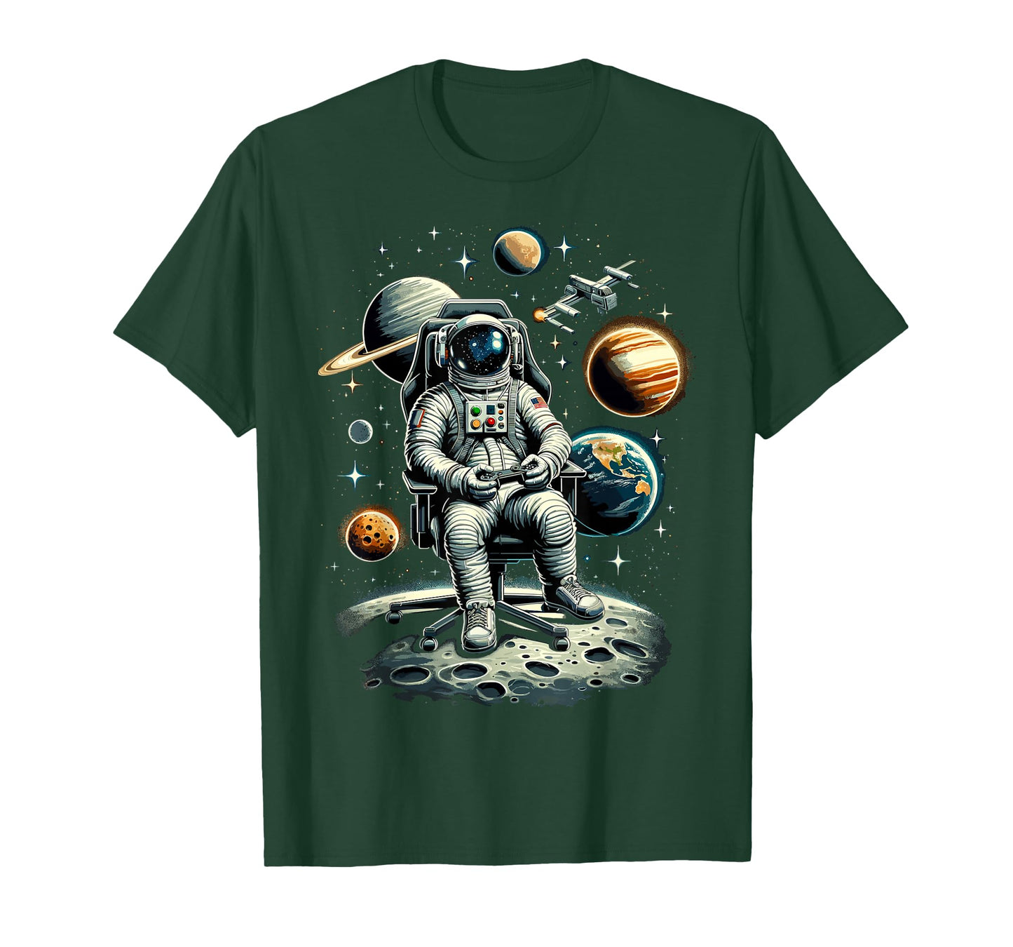 Astronaut Space Gaming System Planets Astronaut Gamer T-Shirt