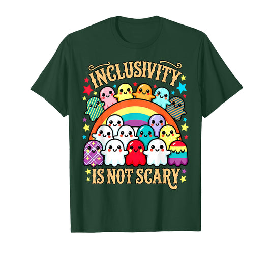 Inclusivity Is Not Scary – Cute Ghost Halloween T-Shirt