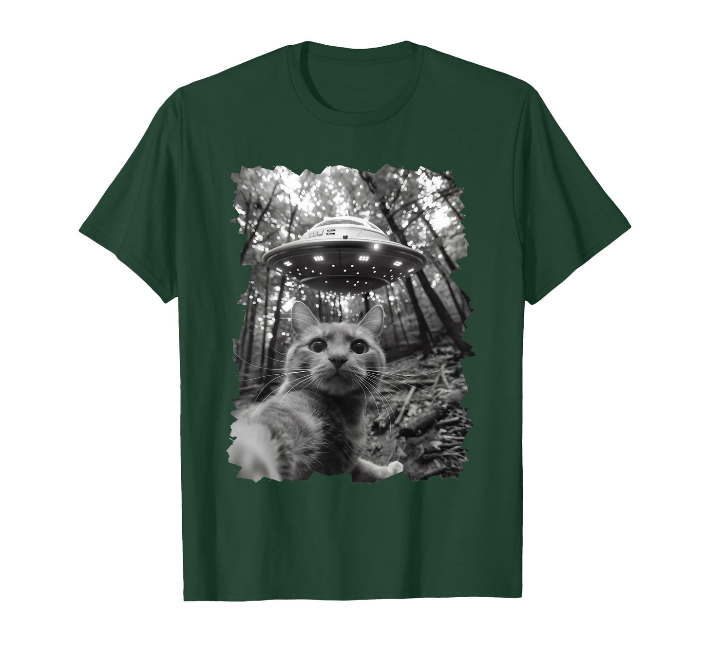 Funny Cat UFO, Funny Alien Cat Selfie UFO for Cats Lovers T-Shirt