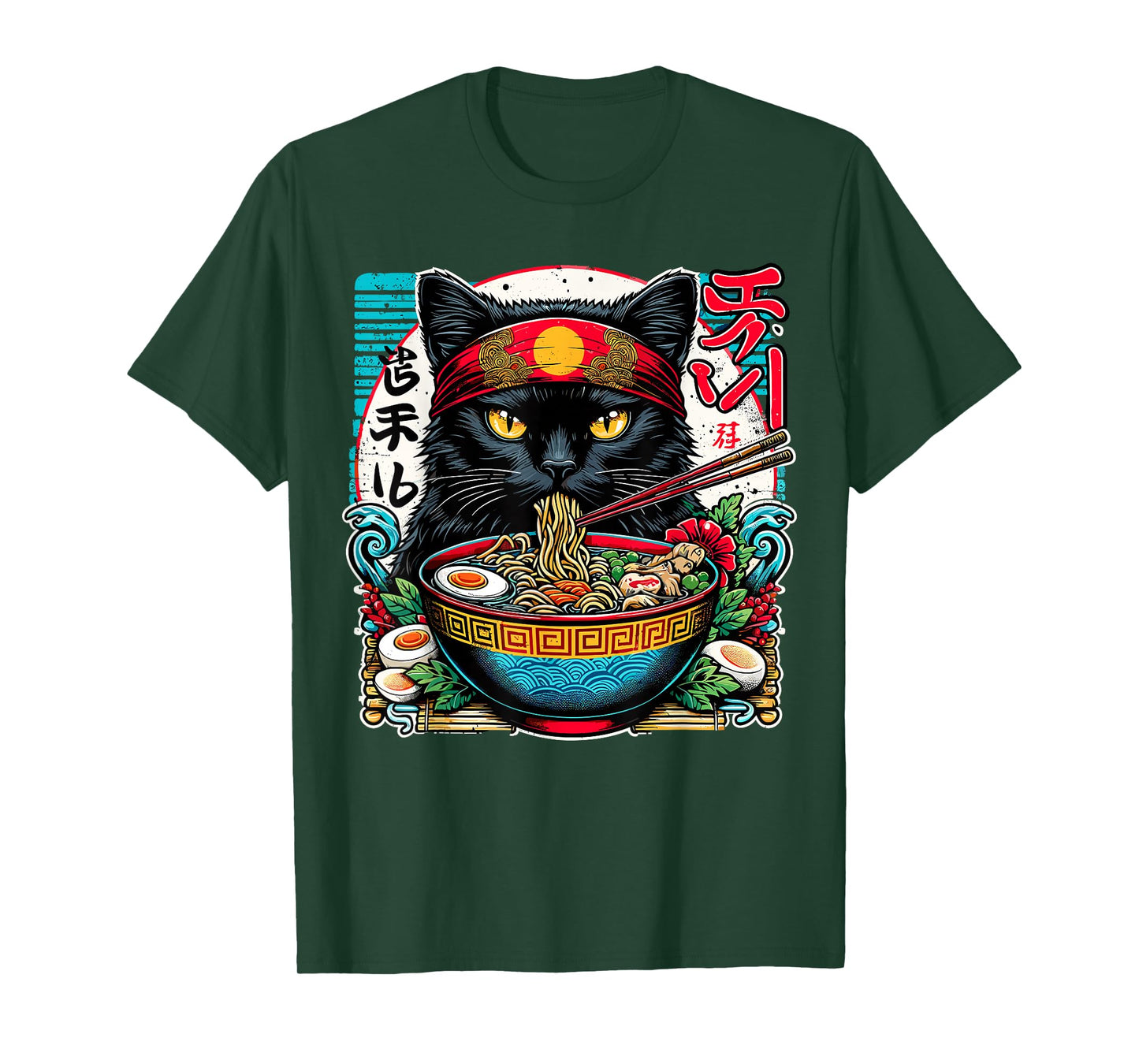 Cats Ramen Noodle Japanese Anime Kawaii Cat T-Shirt