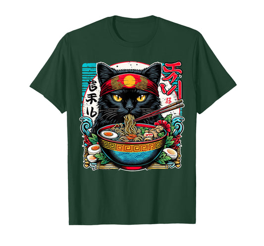 Cats Ramen Noodle Japanese Anime Kawaii Cat T-Shirt