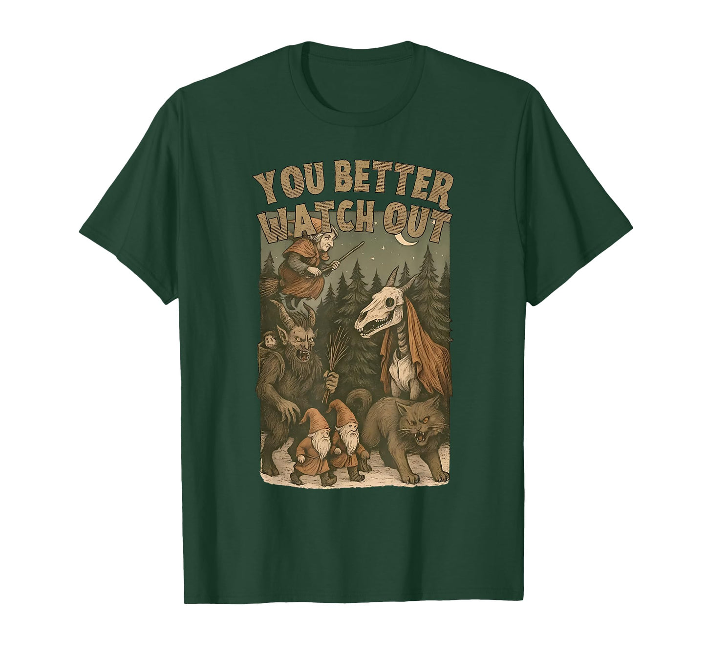 Krampus Dark Christmas Horror Vintage You Better Watch Out T-Shirt