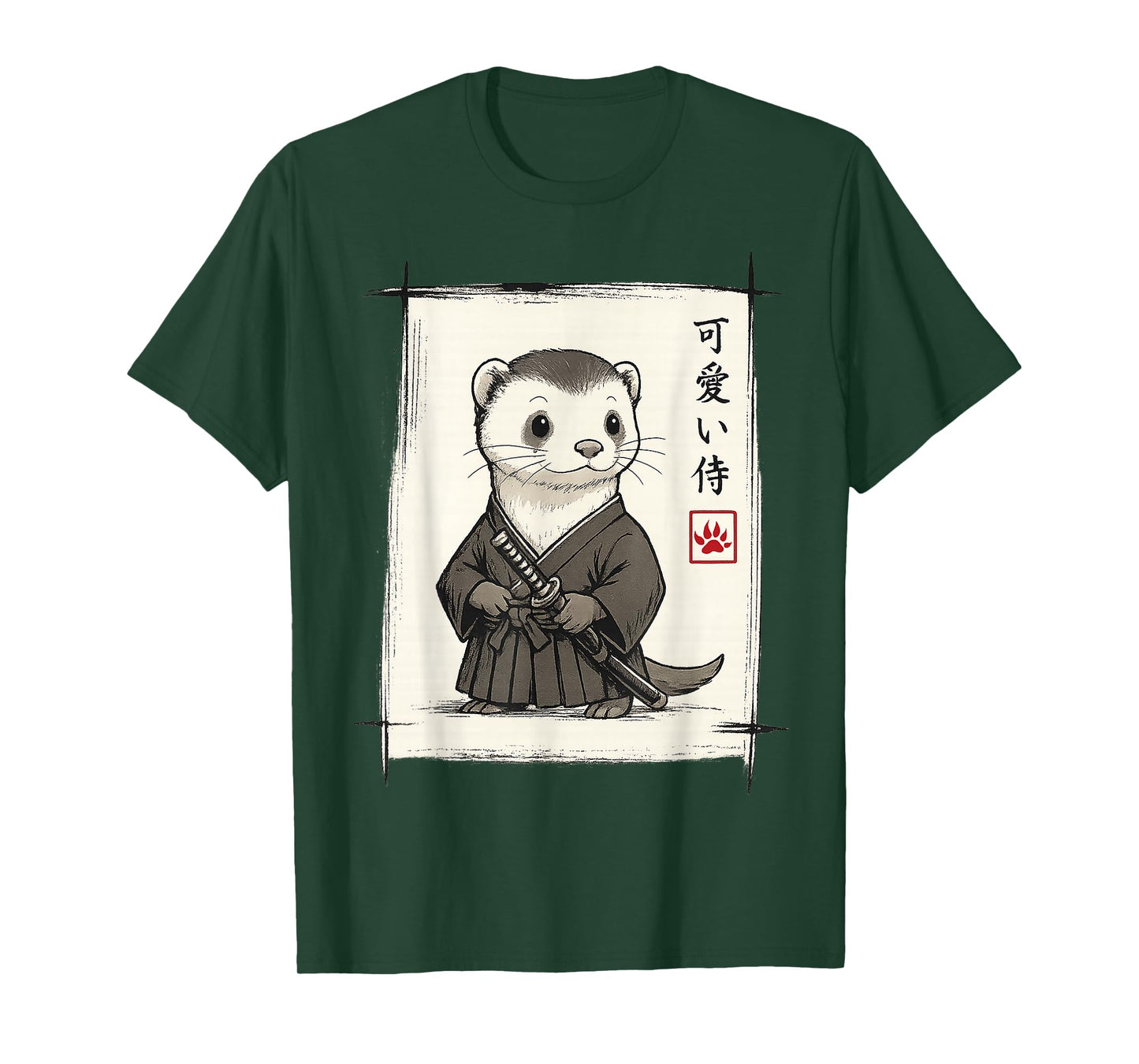 Samurai Ferret Japanese Art Anime Funny Gifts Men Women Kid T-Shirt