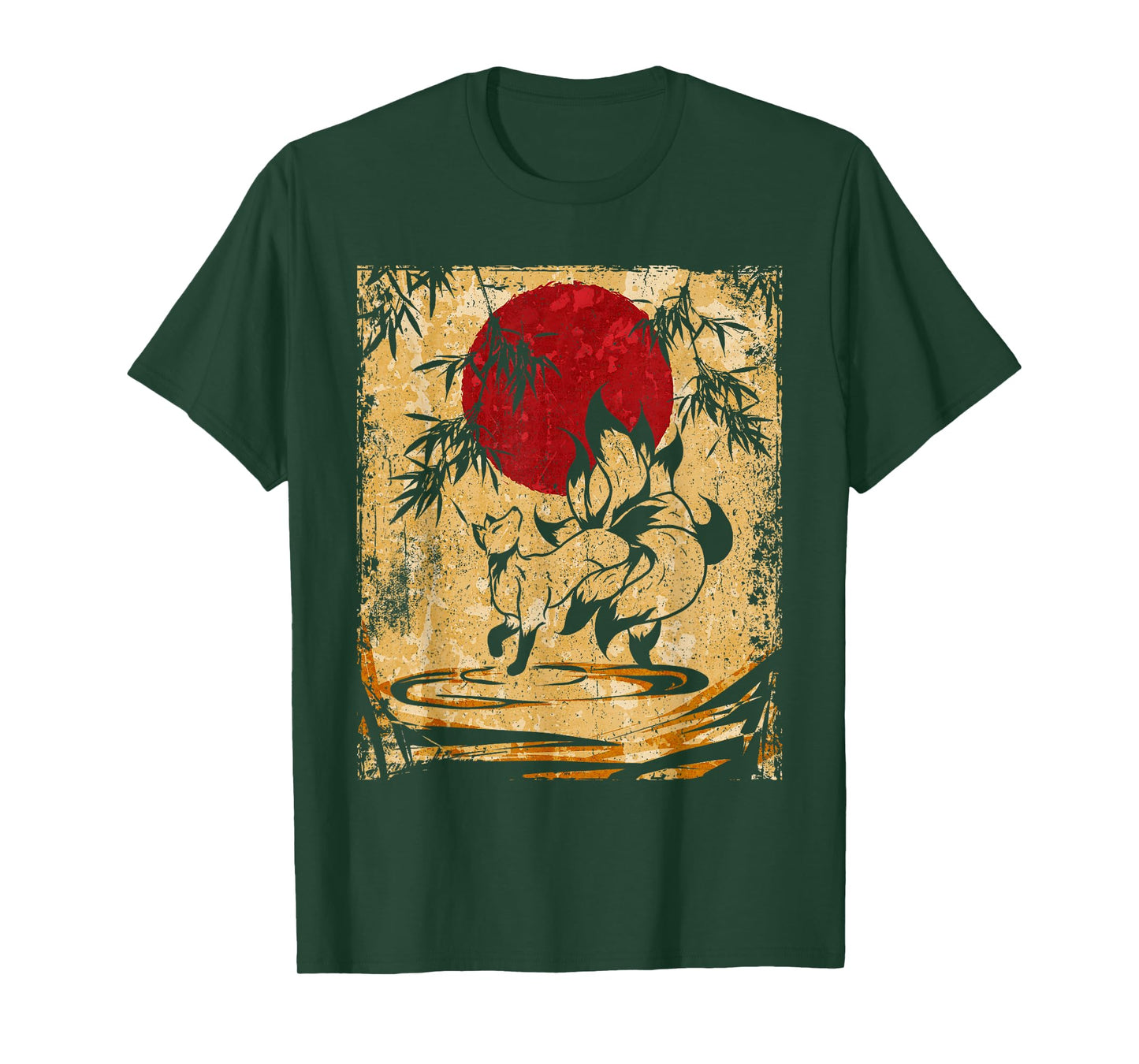 Nine-tailed fox Japanese retro art T-Shirt