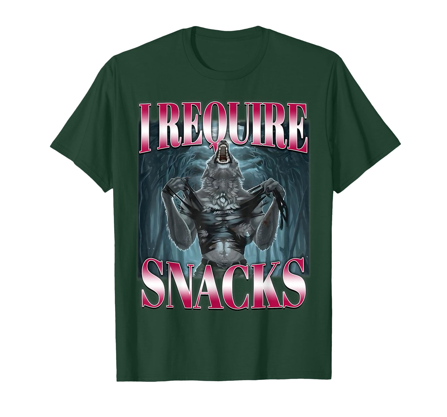 Alpha Wolf I Require Snacks Cringe Brainrot Unhinged Meme T-Shirt