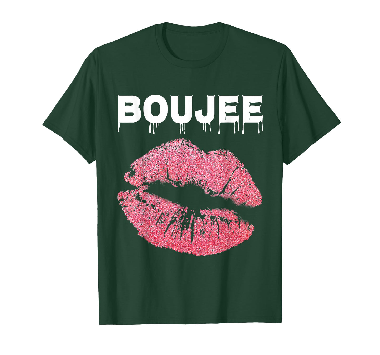 Womens Boujee Dripping Perfect Lips Beauty Gift Kiss T-Shirt