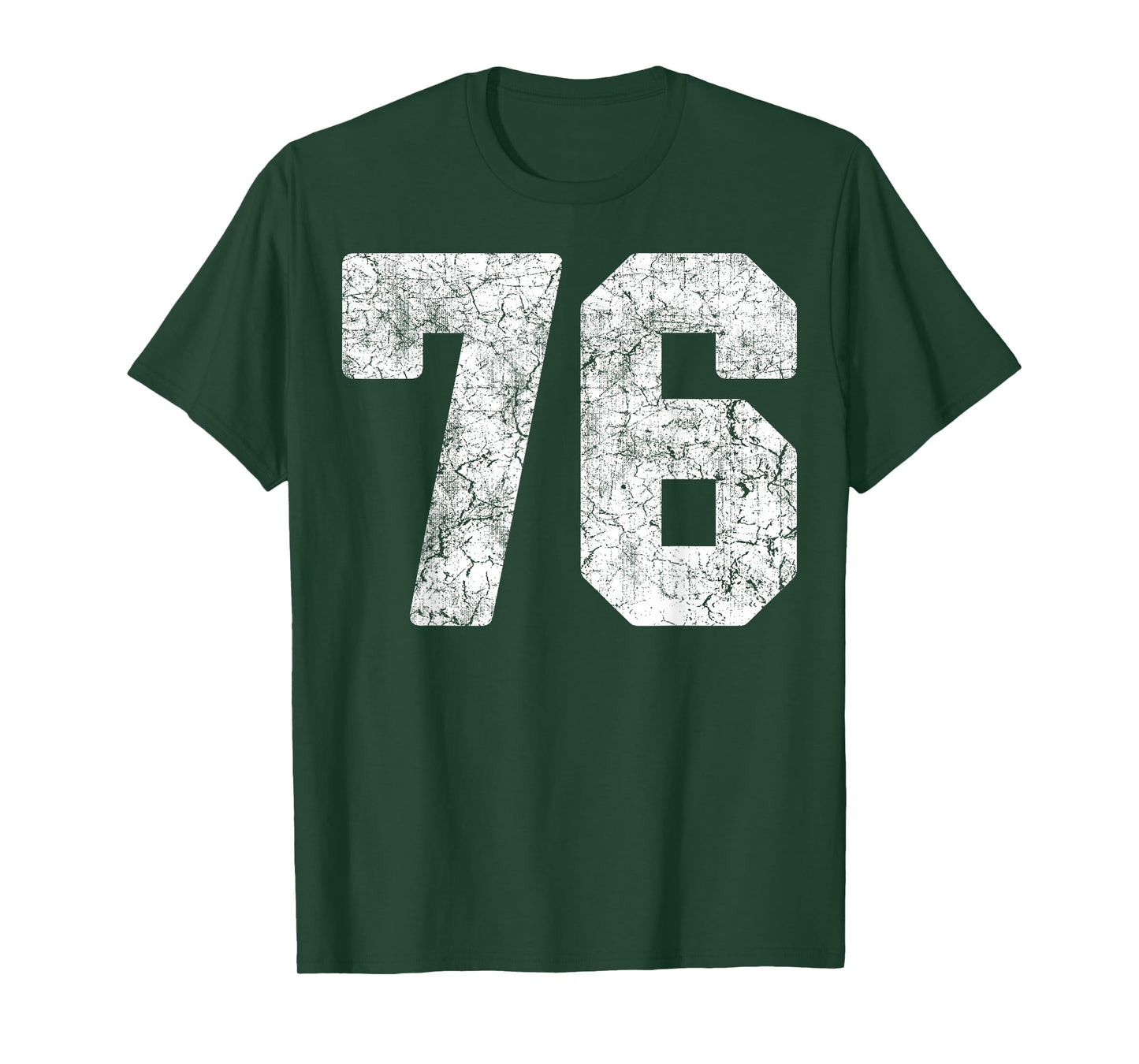 Distressed White Number 76 Jersey Player Uniform #76 Grunge T-Shirt