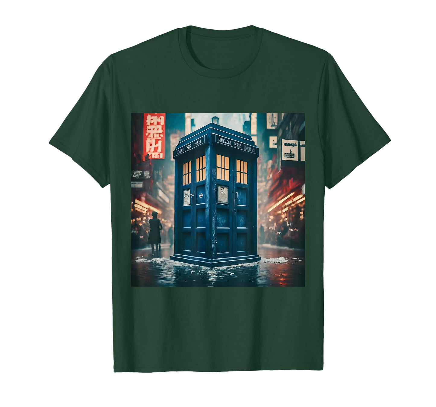 Triweekt ath Tardis in Japan T-Shirt, Small, Black