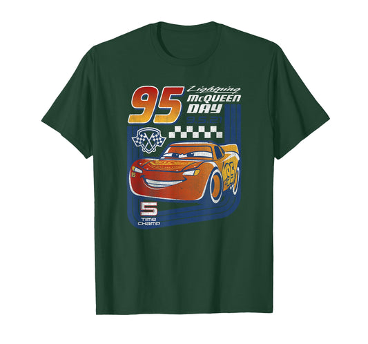 Disney Pixar Cars Lightning McQueen Trading Card T-Shirt Small