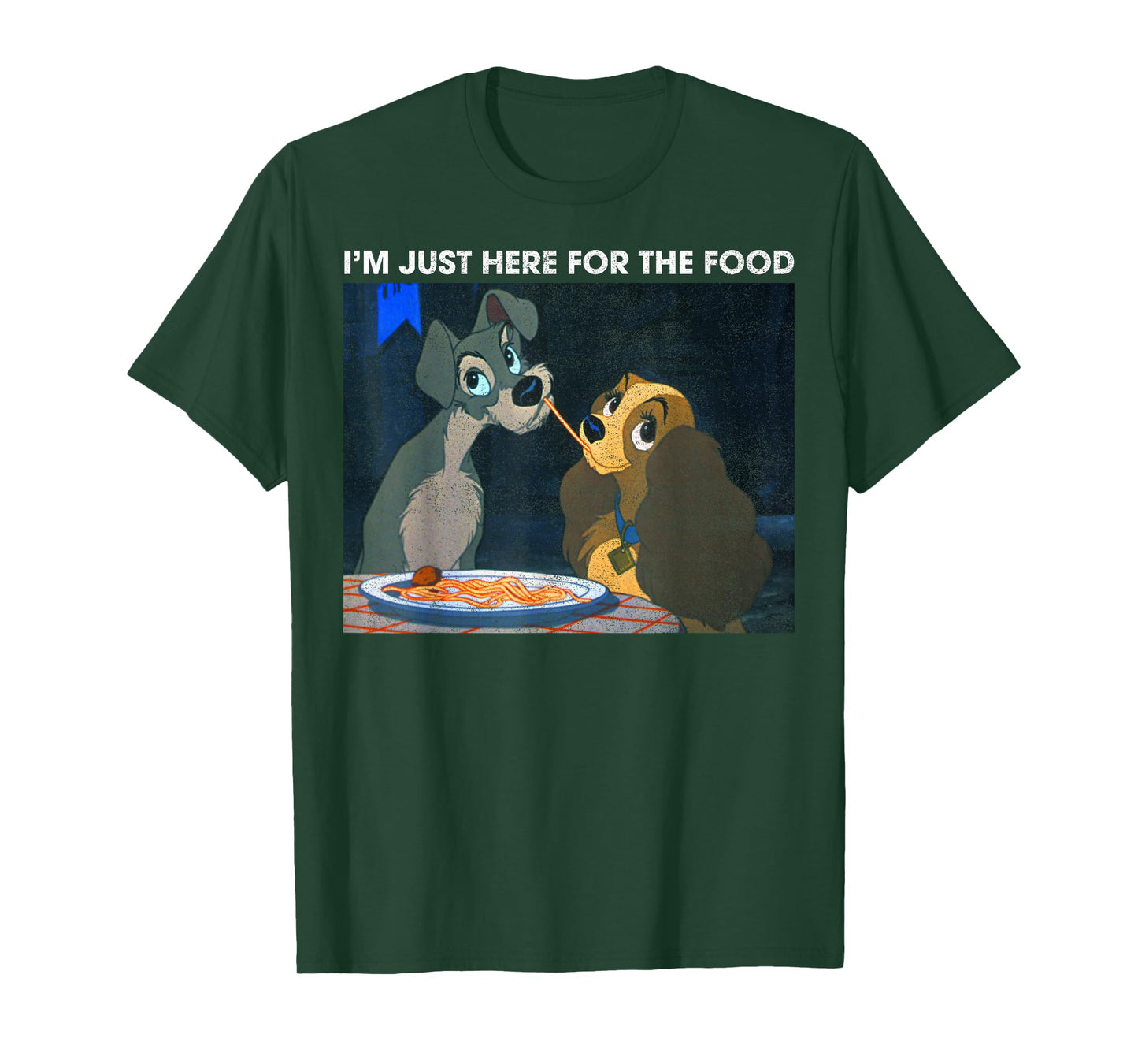 Disney The Lady and The Tramp I'm Just Here for The Food T-Shirt