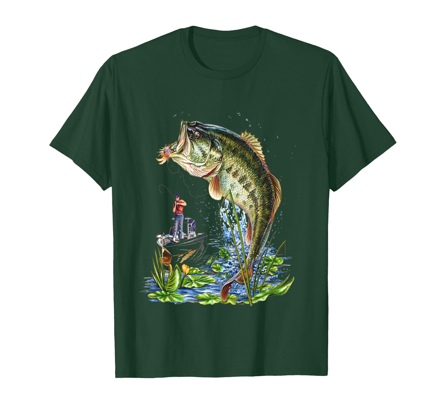 Fishing Graphic graphic Large Mouth Bass Fish Long Sleeve T-Shirt