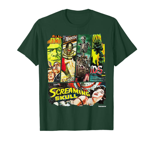 Vintage Style Sci Fi Horror Movie Poster Collage Apparel T-Shirt