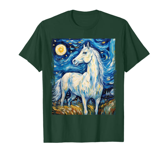 Vintage Horse Van Gogh Horse Horse riding Equestrian T-Shirt