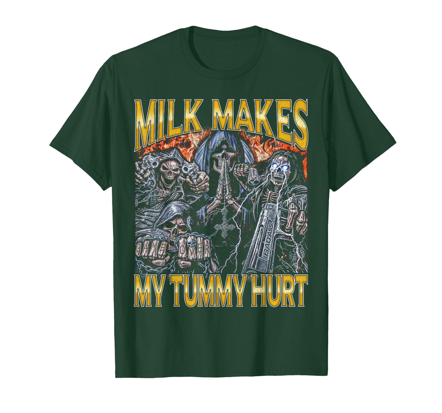 Milk Lactose - Edgy Skeleton Bootleg Cool Hard Skeleton Meme T-Shirt