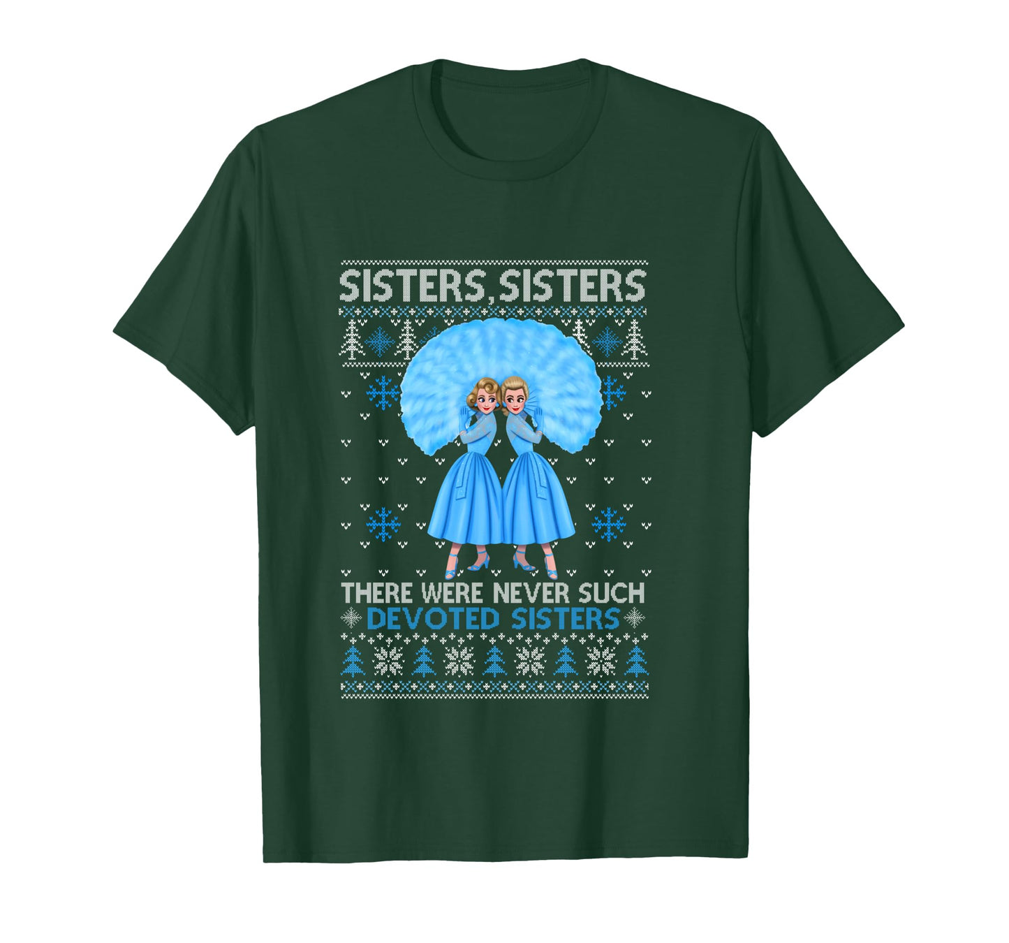 Sisters White Xmas Snow Christmas Movie 1954 Holiday Pajamas Long Sleeve T-Shirt