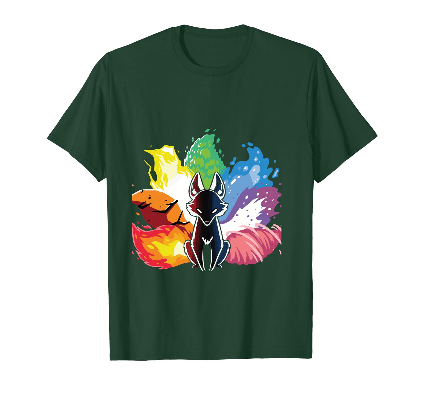 kitsune nine tail rainbow fox Long Sleeve T-Shirt