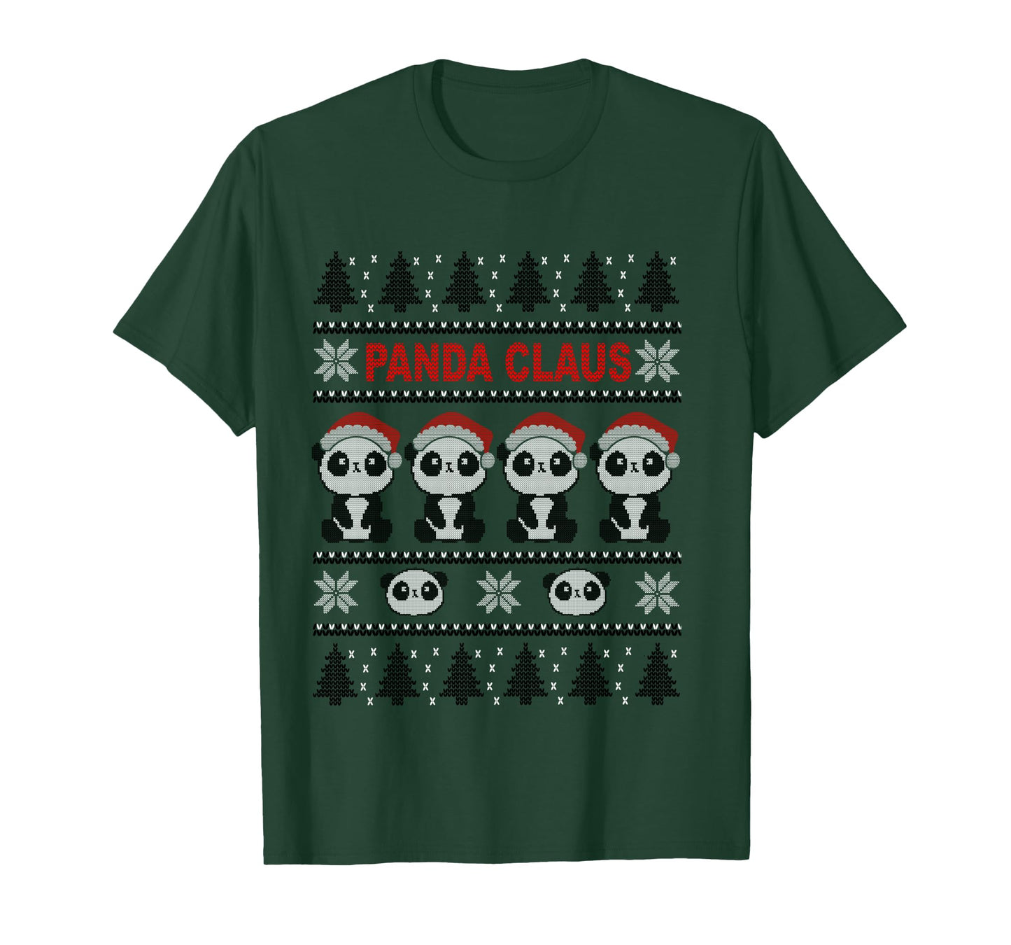 Panda in Santa Hat - Funny Ugly Christmas Panda Claus Long Sleeve T-Shirt