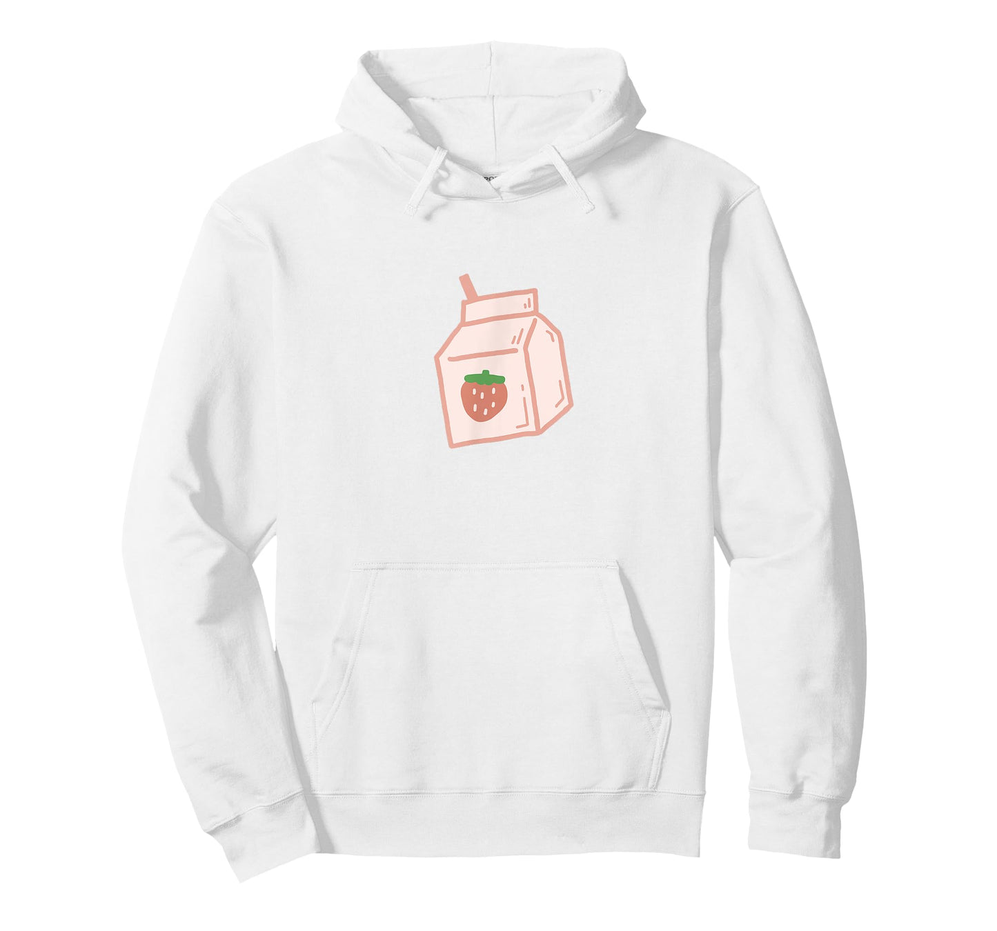 Cute Pink Strawberry Milk Carton Minimal Kawaii Aesthetic T-Shirt