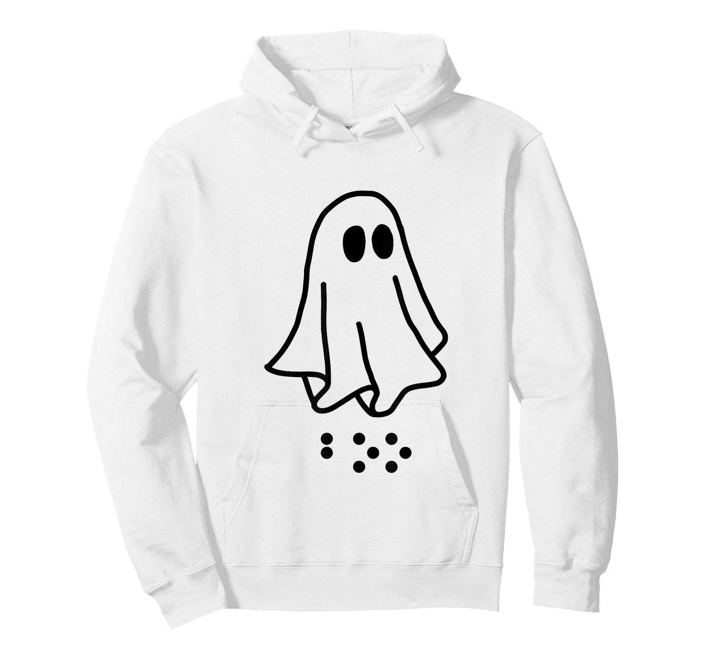 Simulated Braille Halloween Clothing Adult and Youth Ghost T-Shirt