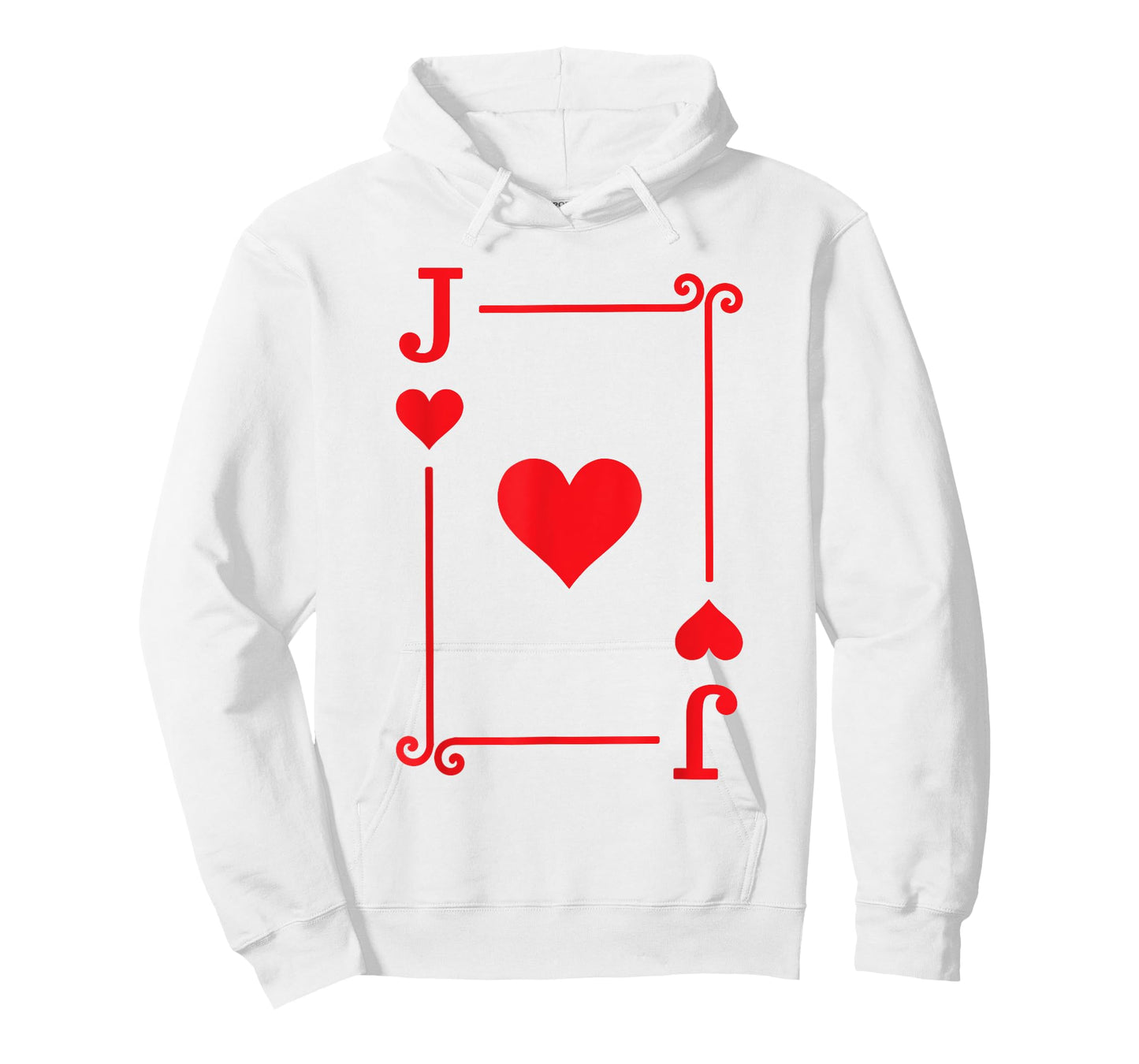 Playing Card Costume Tees Jack Hearts Card T-Shirt - White, Small, Unisex-Kids