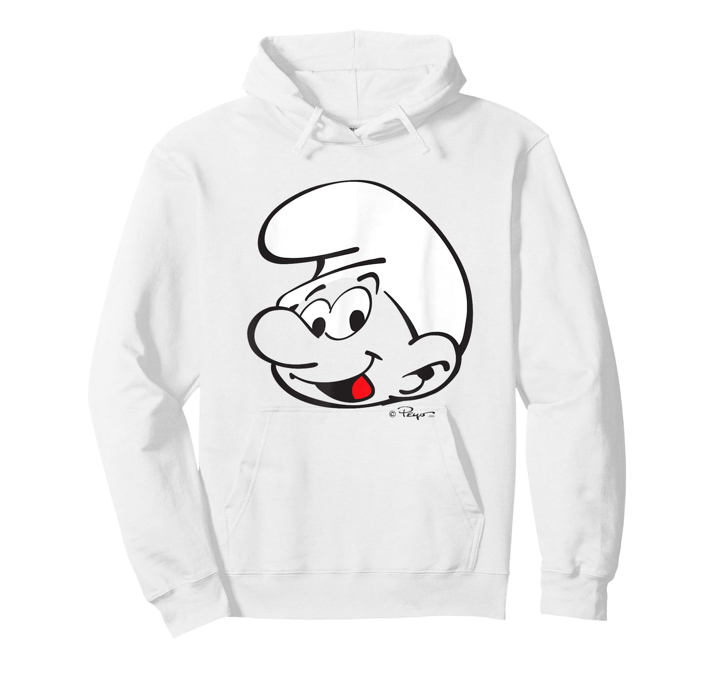 The Smurfs Large Smurf Head Design Retro Cartoon T-Shirt