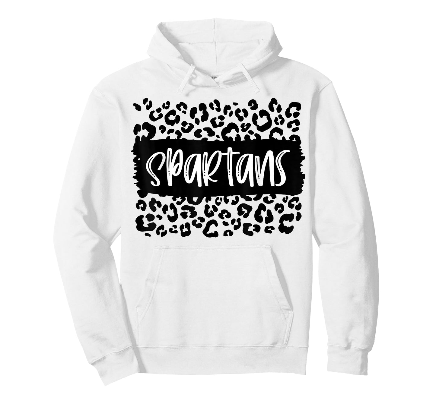 Spartans Team Mascot School Spirit Game Night Leopard Print T-Shirt