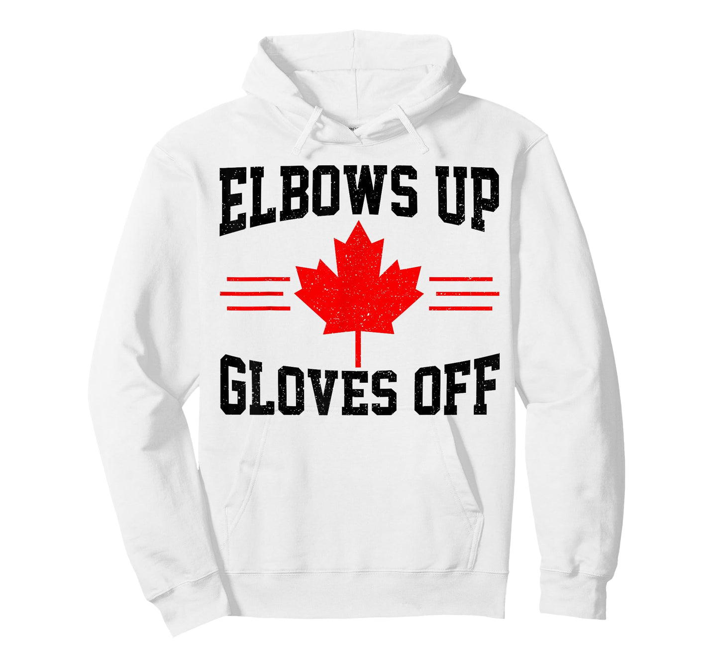 Elbows Up Gloves Off Canada Flag Hockey Fighter Funny T-Shirt