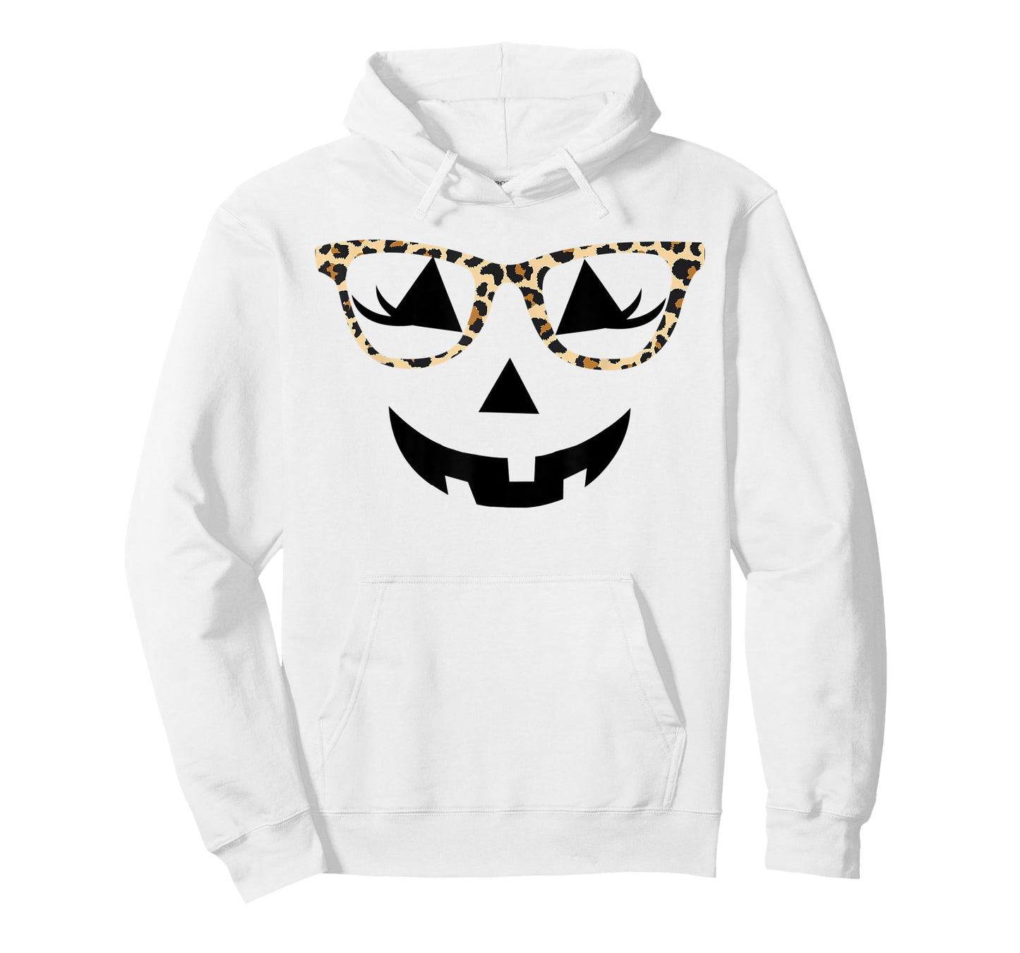Jack o Lantern Women Face Leopard Glasses Halloween Pumpkin T-Shirt