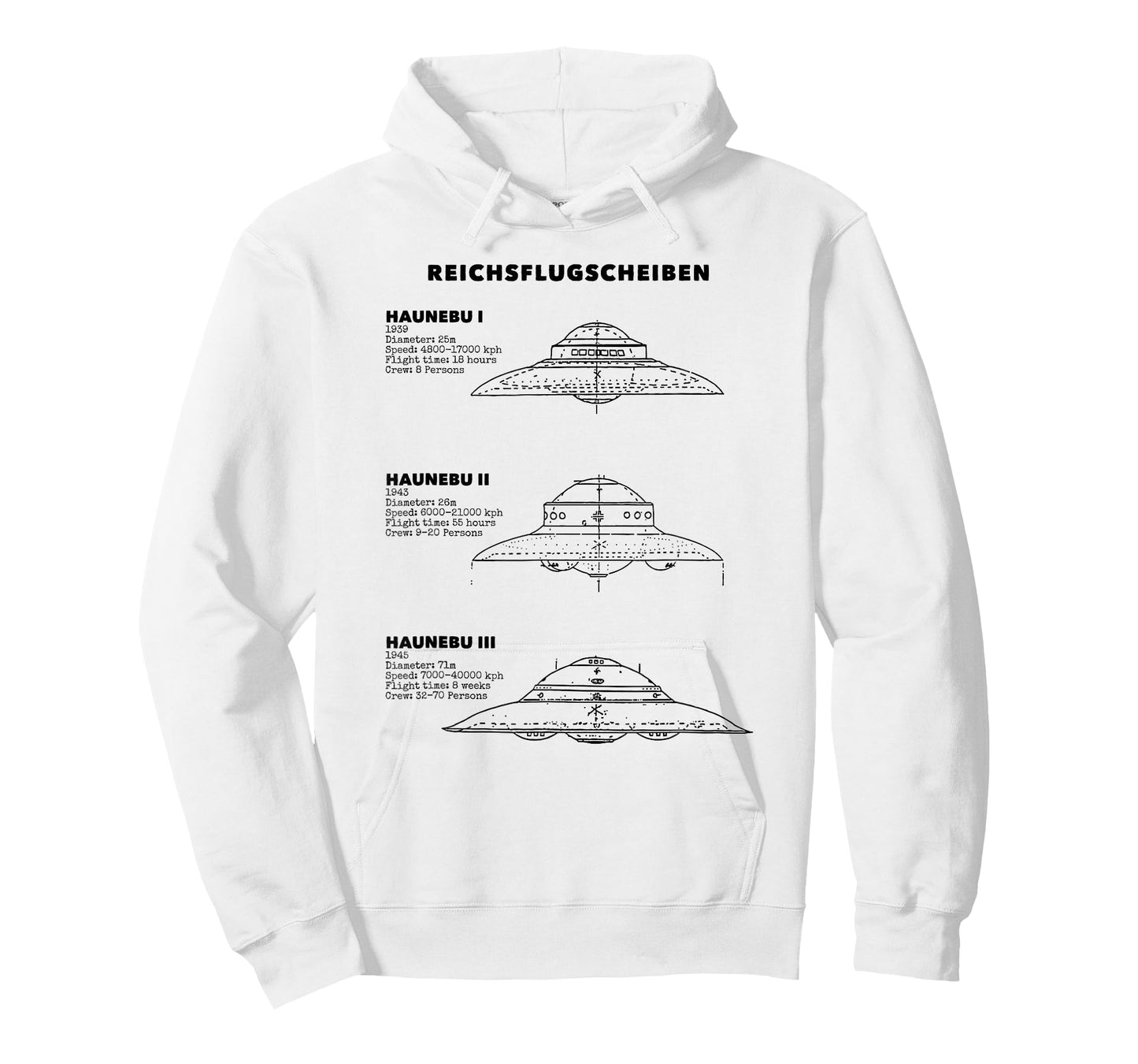 Vintage German WW2 UFO Top Secret Area 51 Alien UAP Graphic T-Shirt
