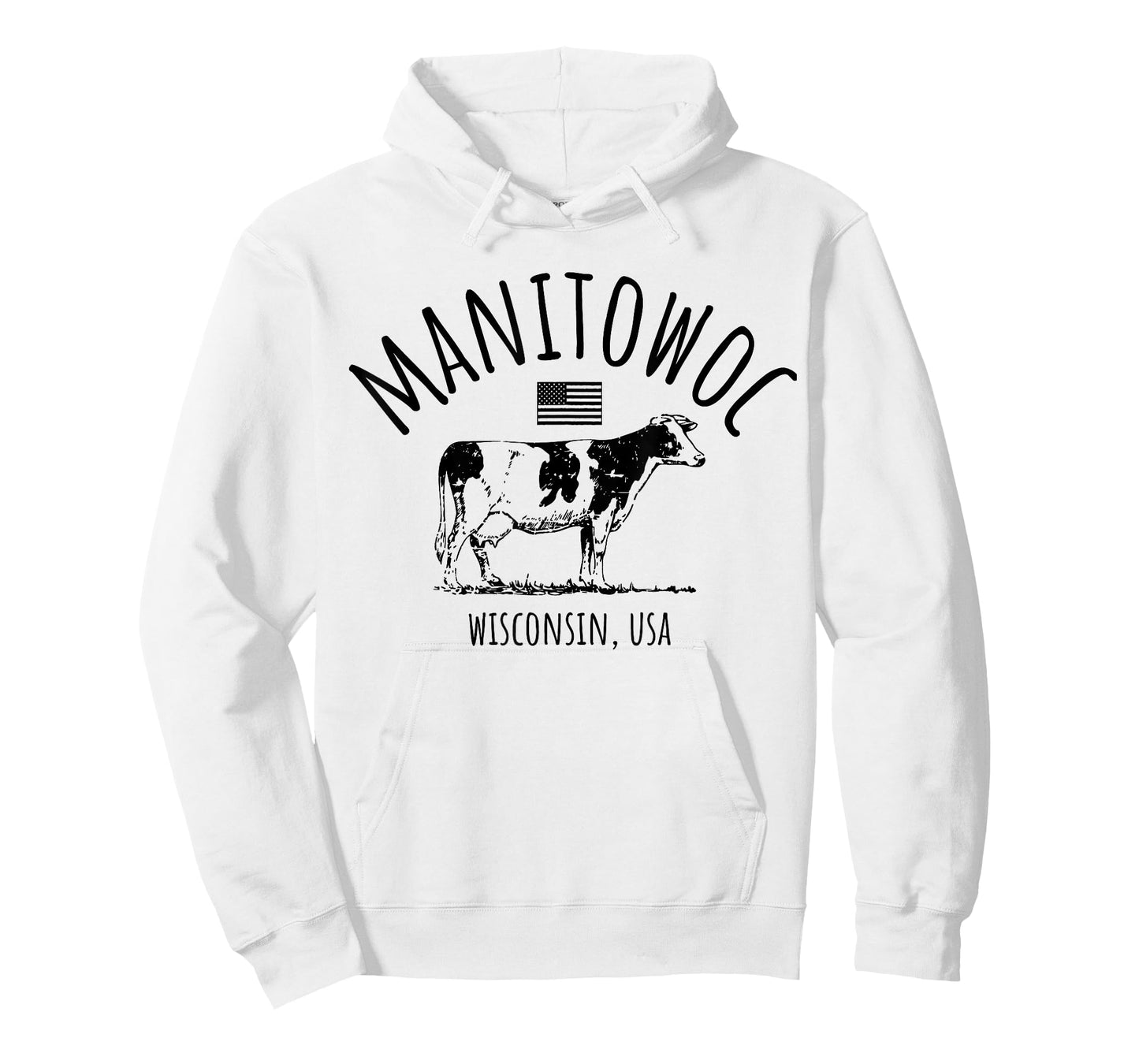 Manitowoc Wisconsin USA Retro Cow Vintage Style Design T-Shirt