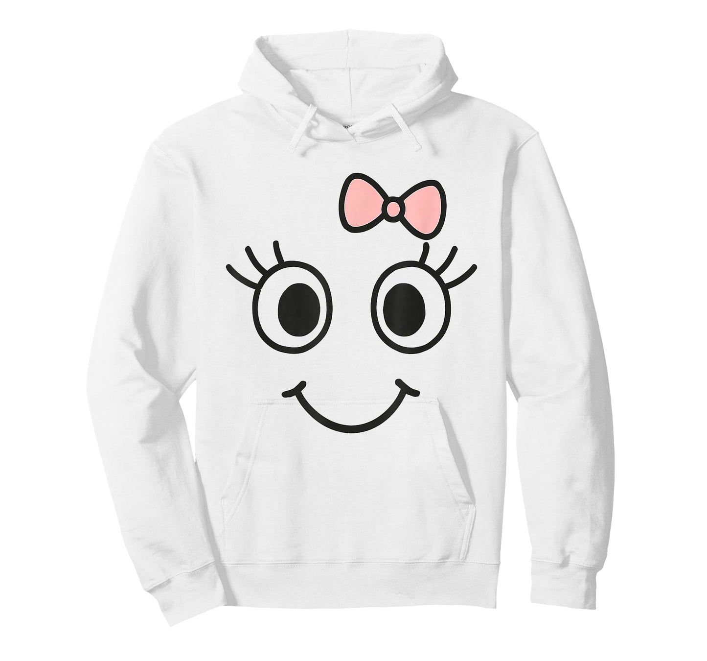 Cute Ghost Face with Bow Eyelashes Halloween Girls T-Shirt