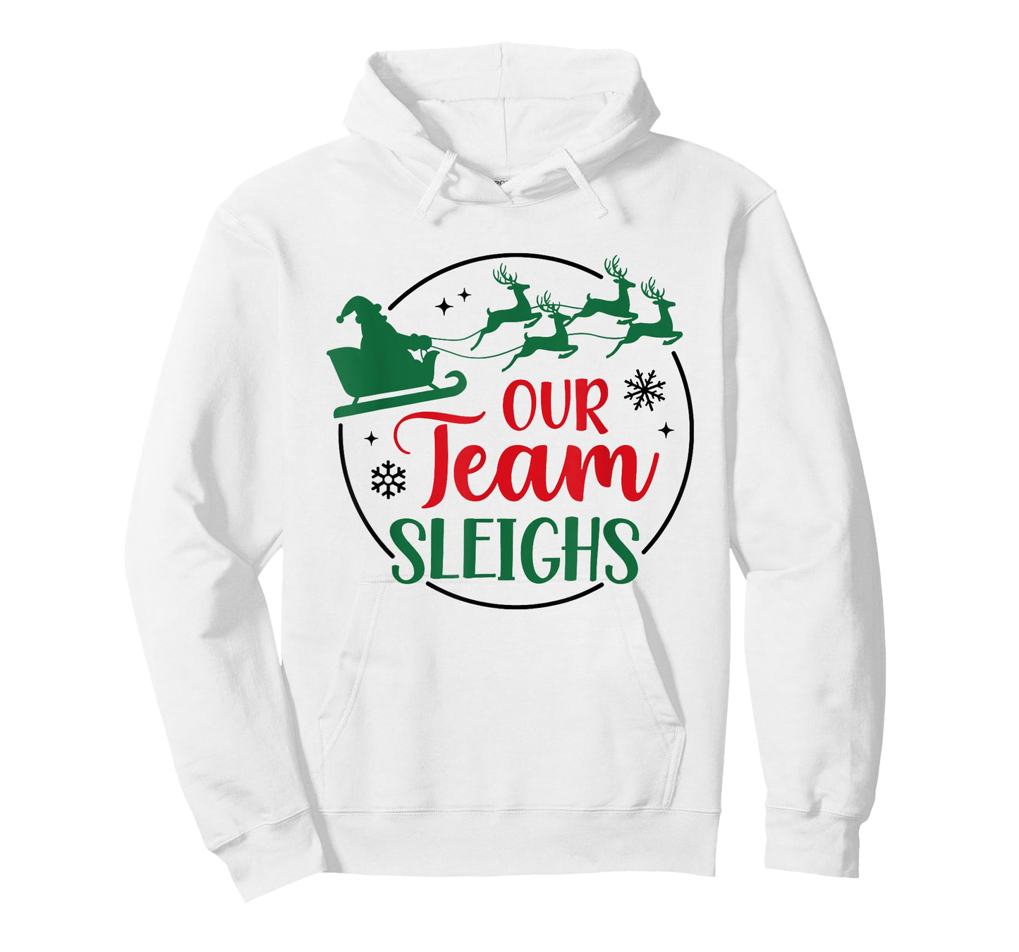 Our Team Sleighs Santa Christmas Office Staff Outfit Pajama T-Shirt