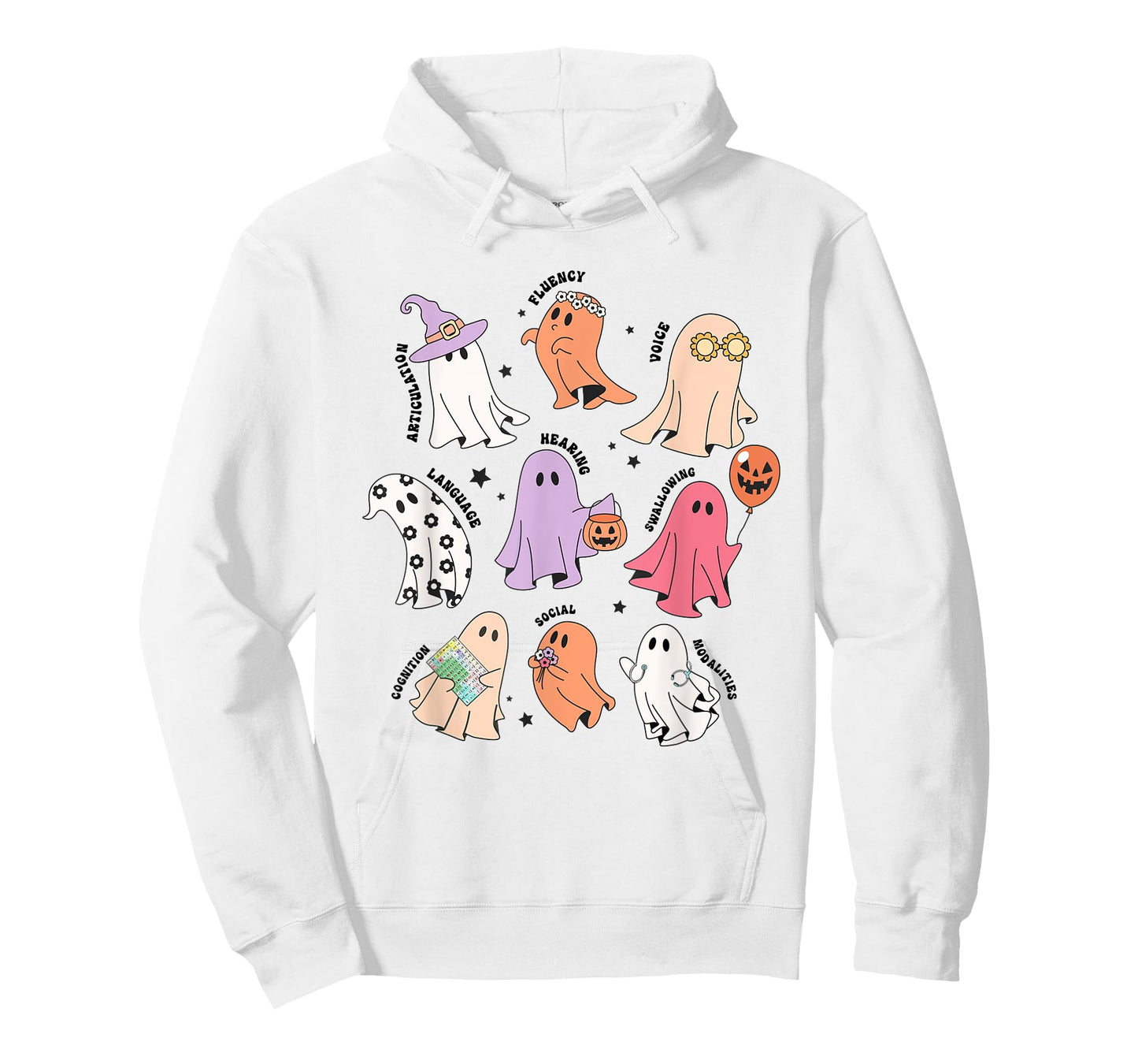 Ghost Friends Halloween AAC SLP Squad Speech Language T-Shirt