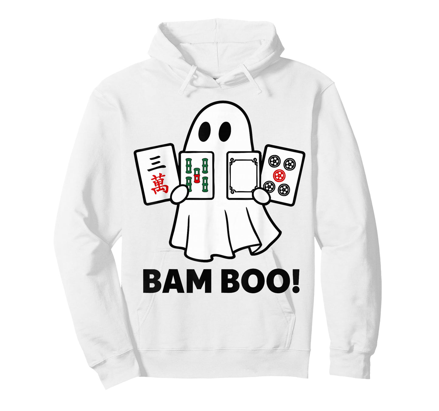 Halloween Ghost Playing Mahjong Spooky Bam Boo Funny Costume T-Shirt