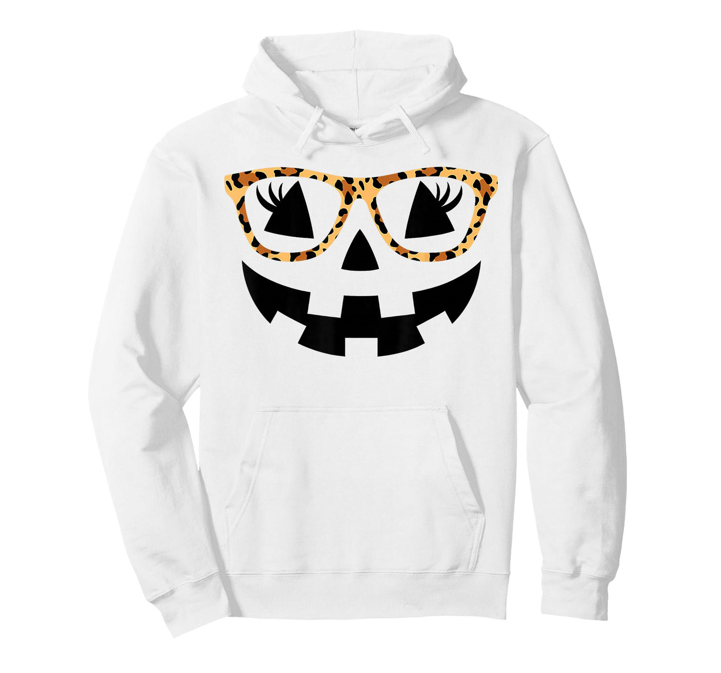 Jack O Lantern Pumpkin Face Hallowen Leopard Print Glasses T-Shirt