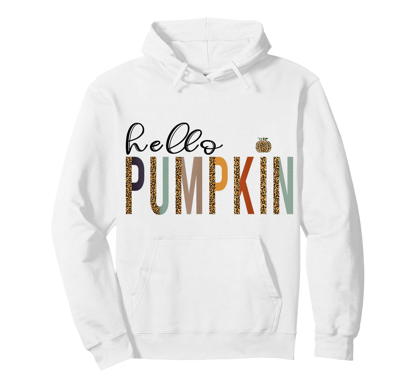 Leopard Pumpkin Hello Pumpkin Graphic Fall Halloween Costume T-Shirt