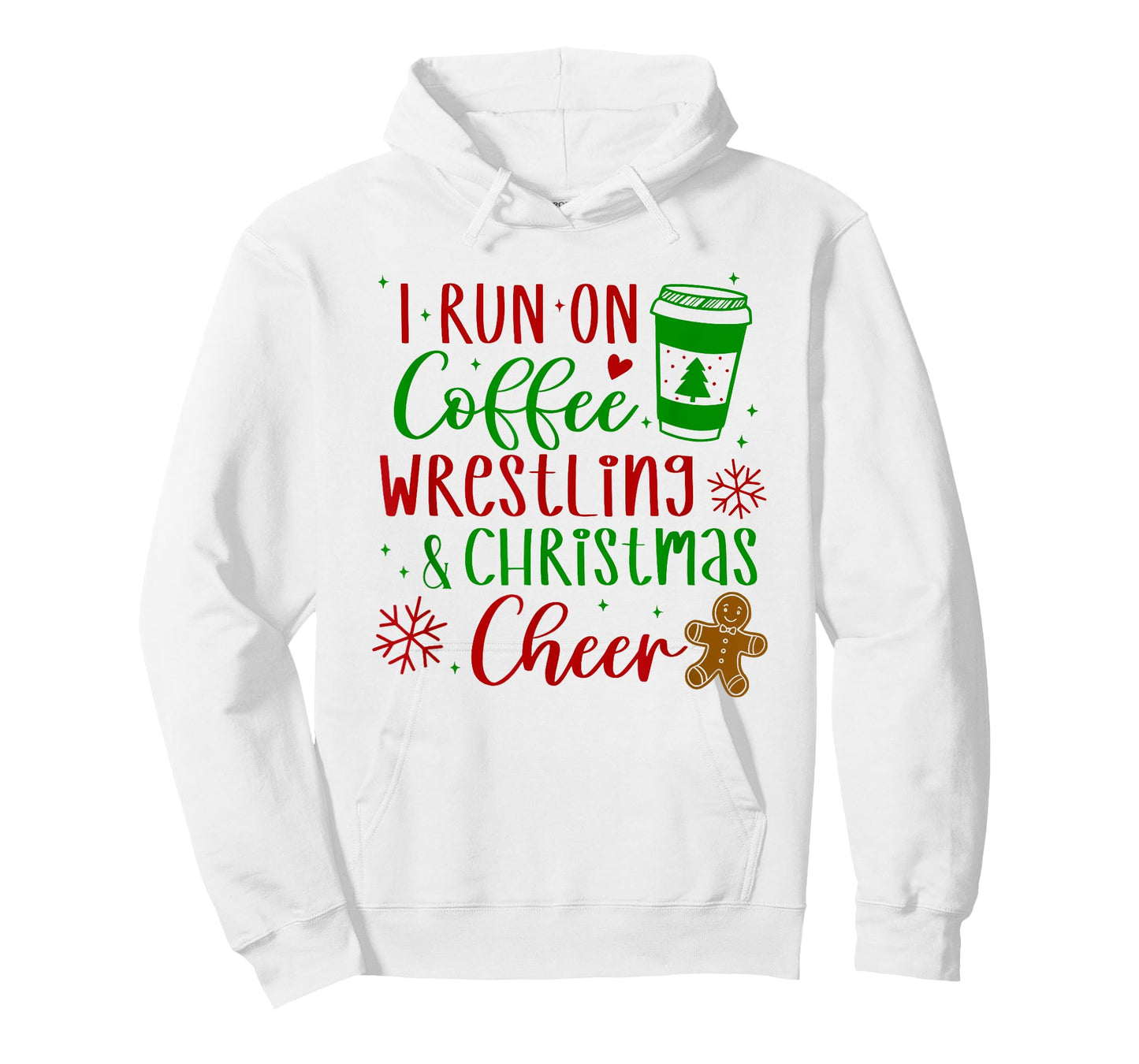 i run on coffee wrestling and christmas cheer T-Shirt